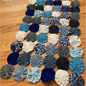 Handmade Table Runner Blue and White Table Runner